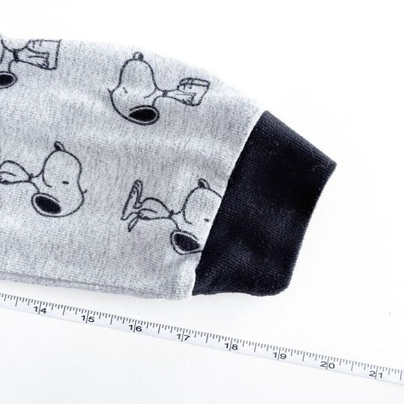 Peanuts Snoopy Women's All Over Print Long Sleeve Sleep Pullover Top Gray Medium - Picture 4 of 7